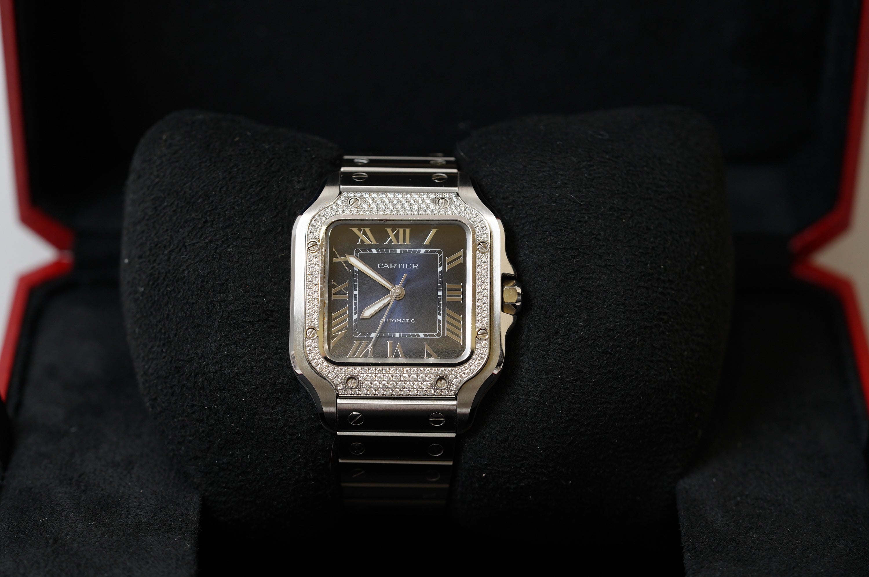 Cartier Santos "Medium Model" Blue Roman (W4SA0006)