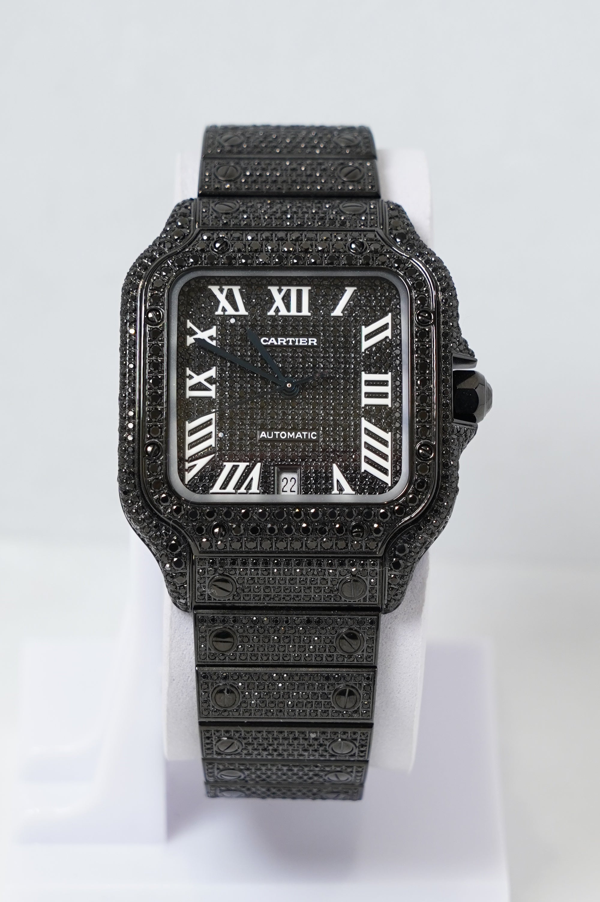 Cartier Santos Large Black Diamonds (WSSA0018)