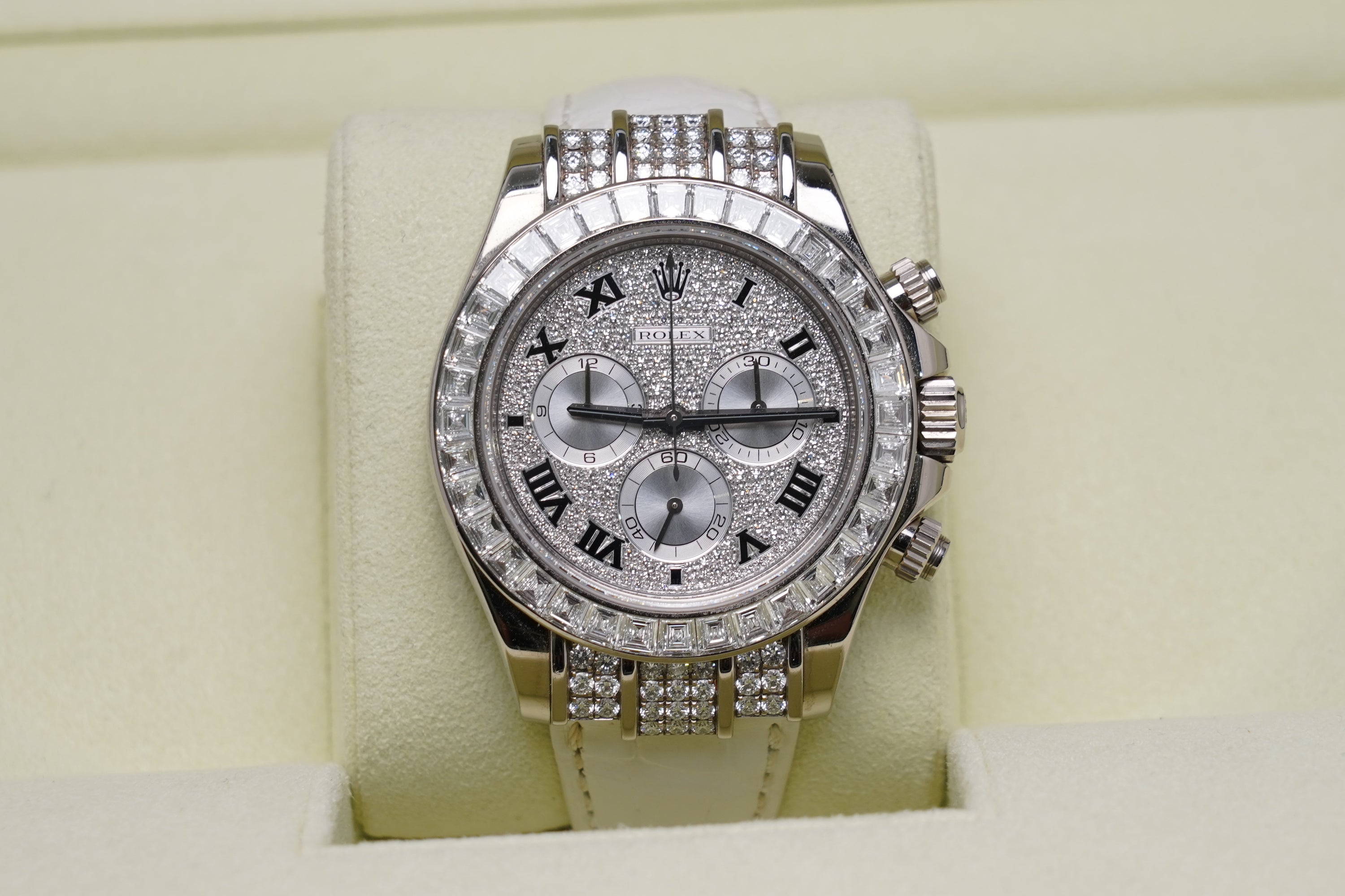 Rolex Daytona White Gold Original Factory Diamonds (116599TBR)