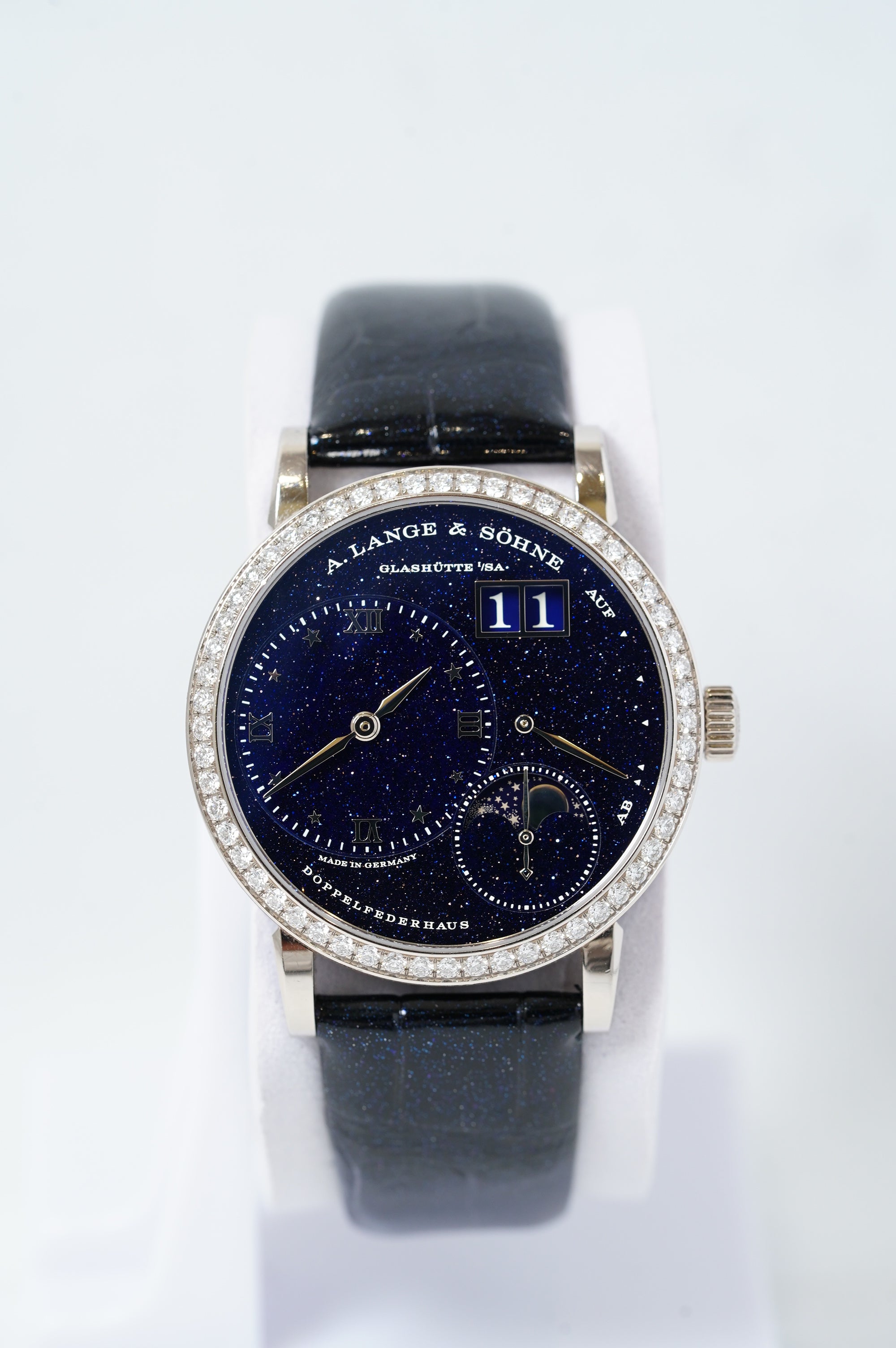 LITTLE LANGE 1 MOON PHASE in 750 White Gold