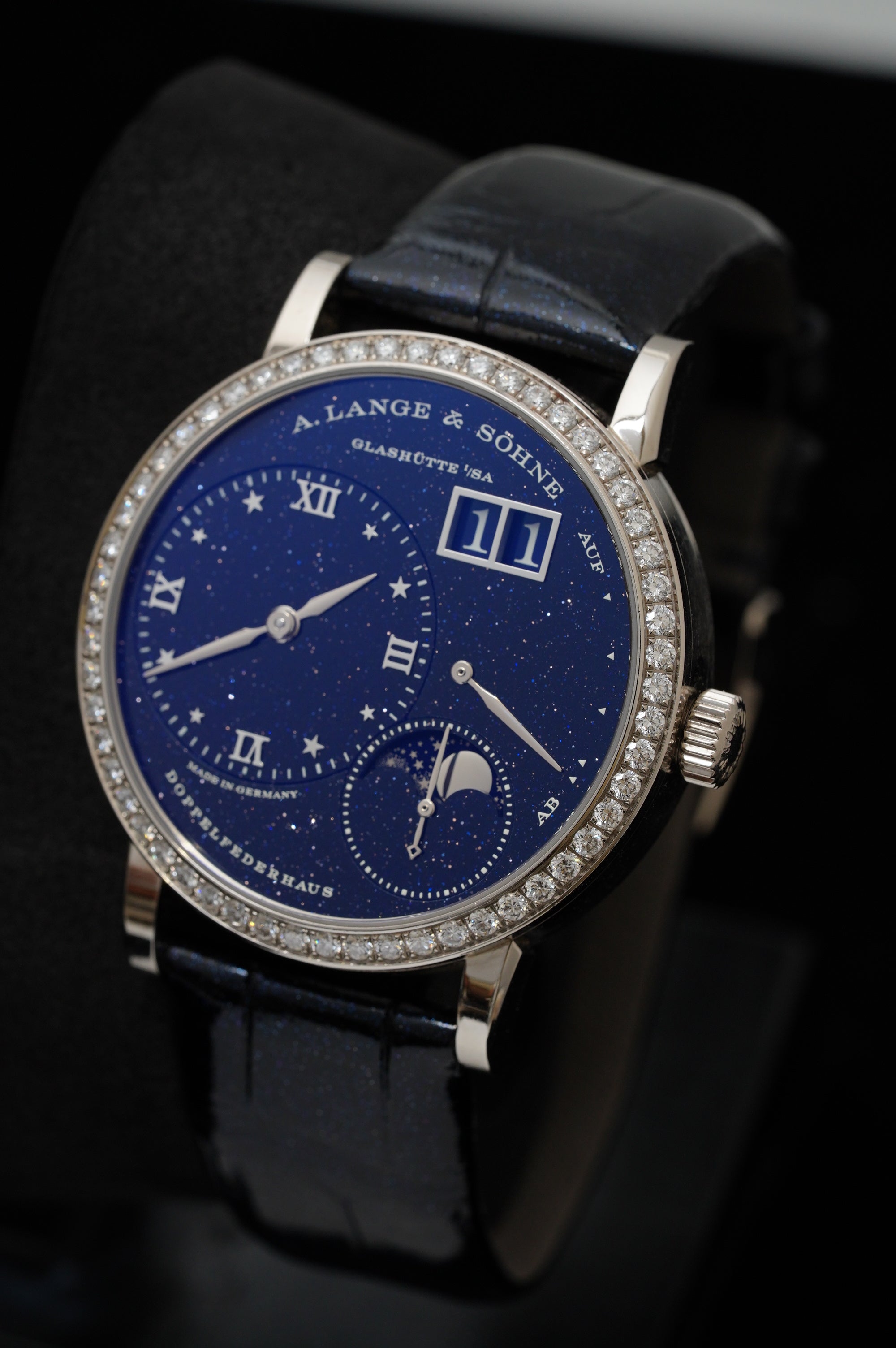 LITTLE LANGE 1 MOON PHASE in 750 White Gold