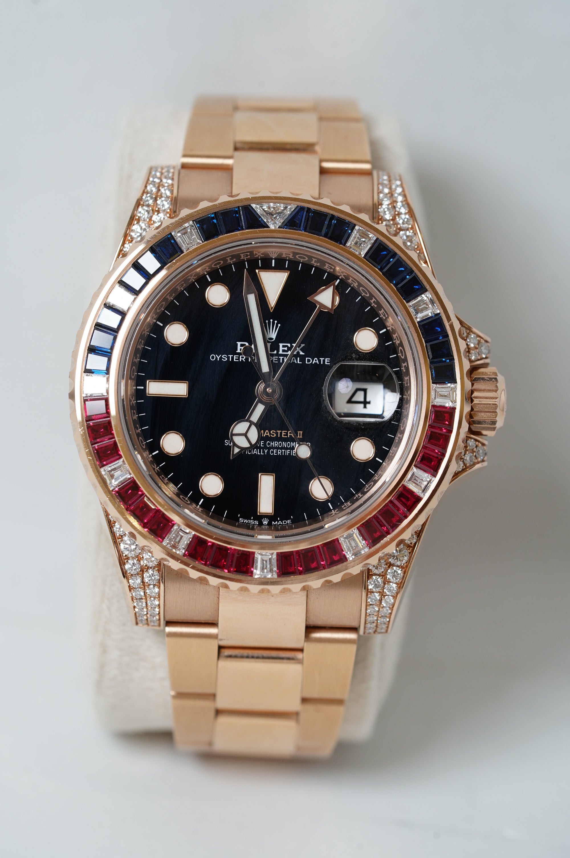 Rolex GMT-Master II - (126755SARU) Rose Gold Sapphire & Ruby