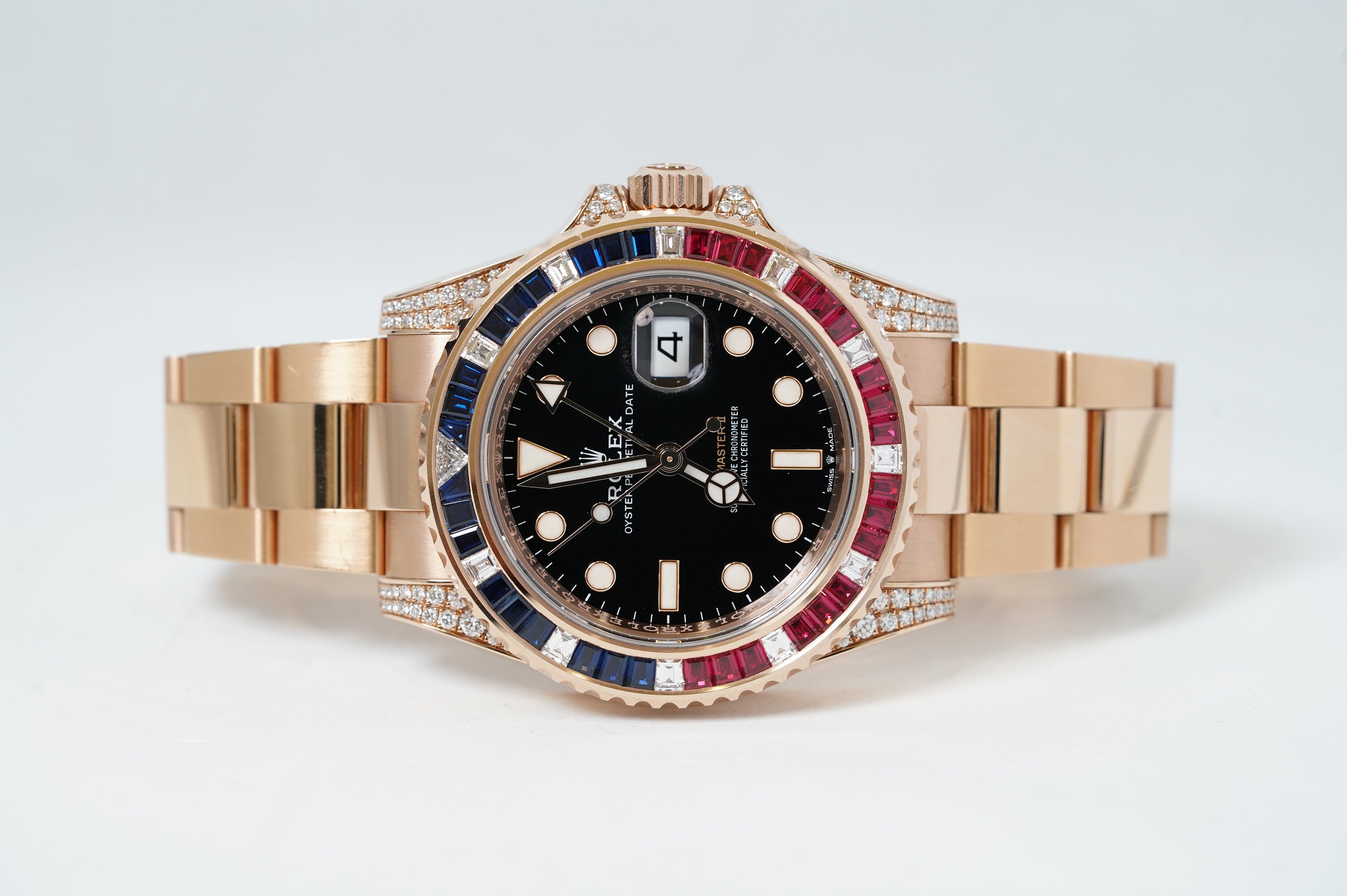 Rolex GMT-Master II - (126755SARU) Rose Gold Sapphire & Ruby