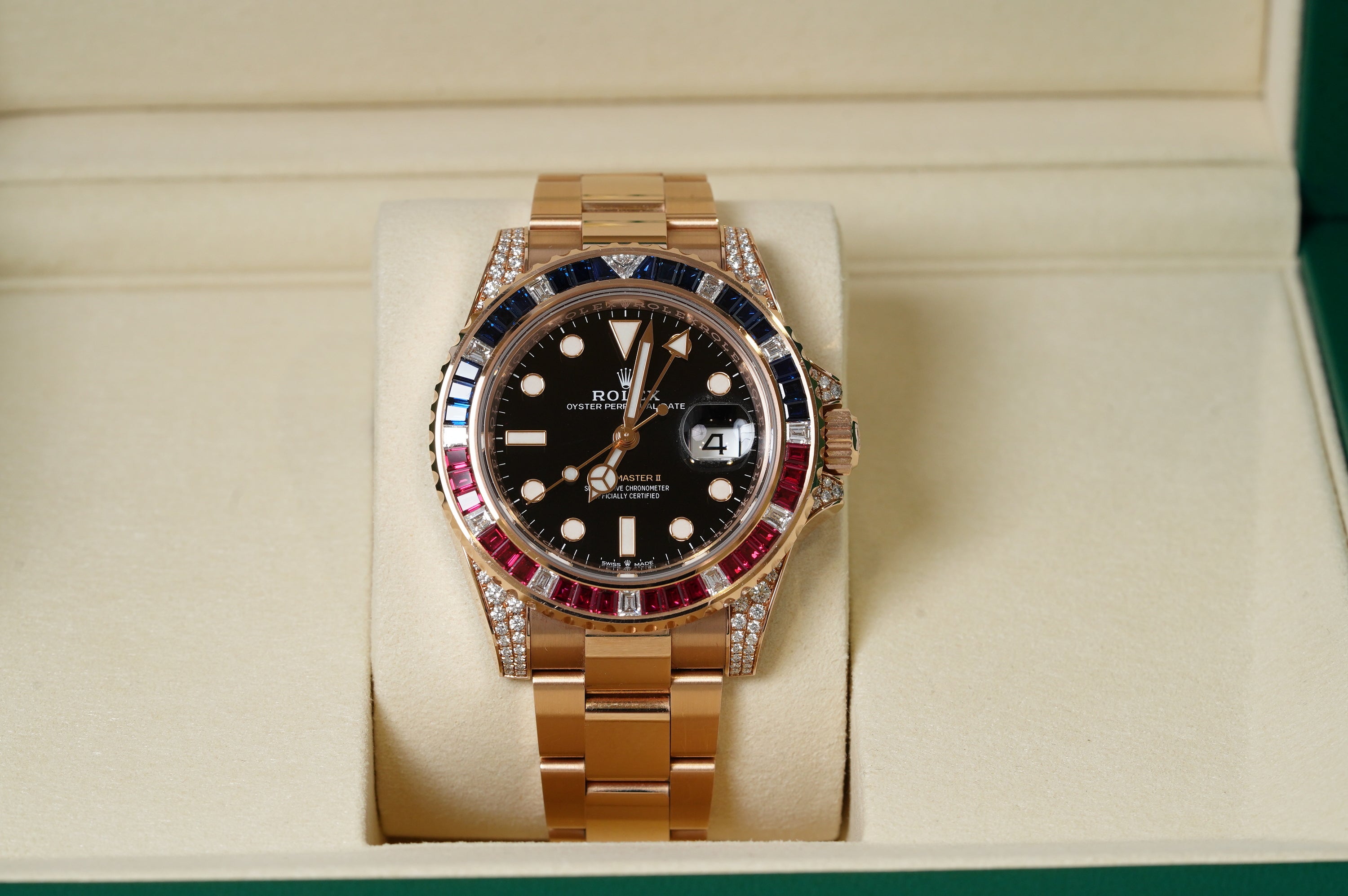 Rolex GMT-Master II - (126755SARU) Rose Gold Sapphire & Ruby