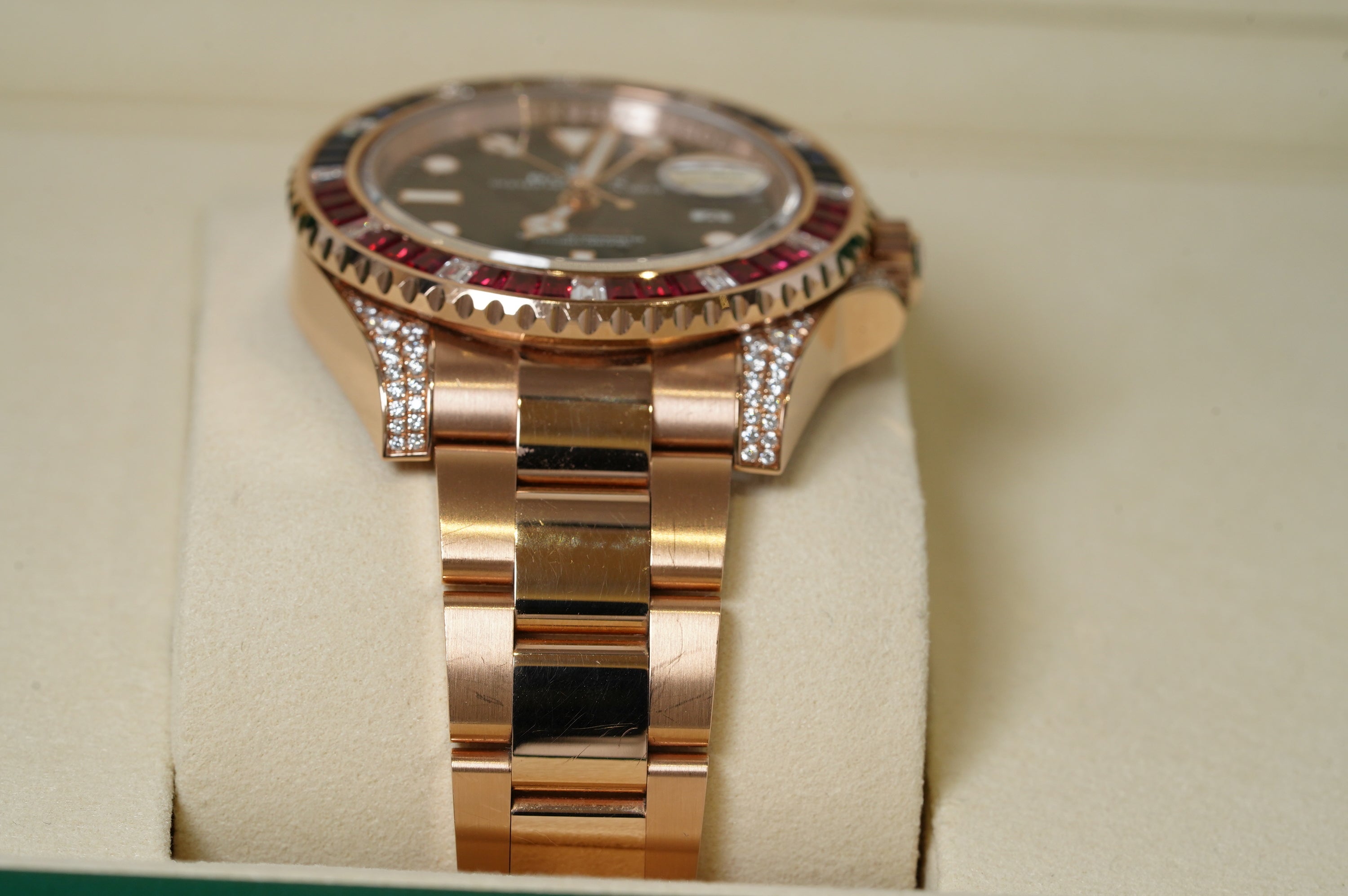 Rolex GMT-Master II - (126755SARU) Rose Gold Sapphire & Ruby
