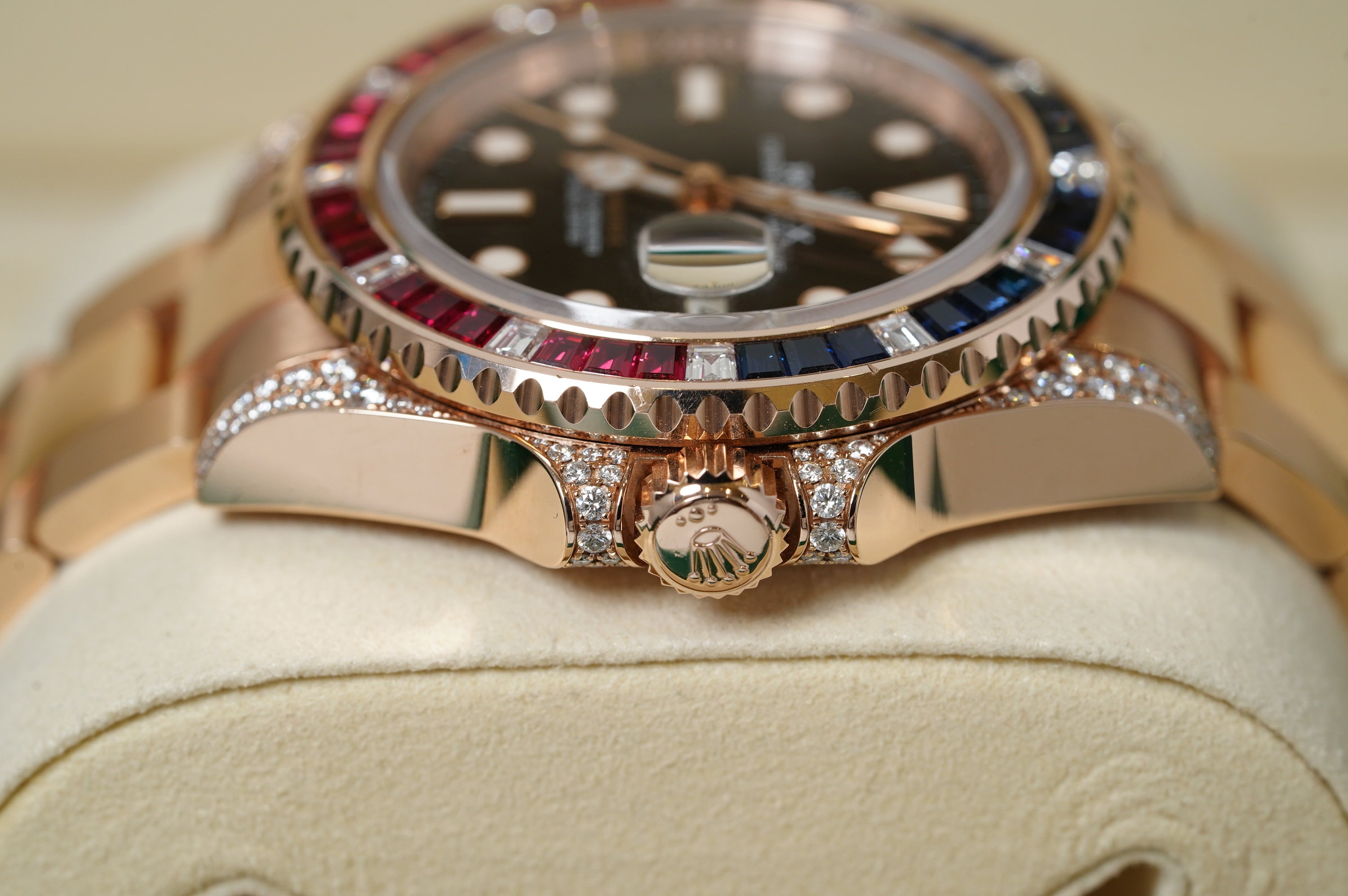 Rolex GMT-Master II - (126755SARU) Rose Gold Sapphire & Ruby