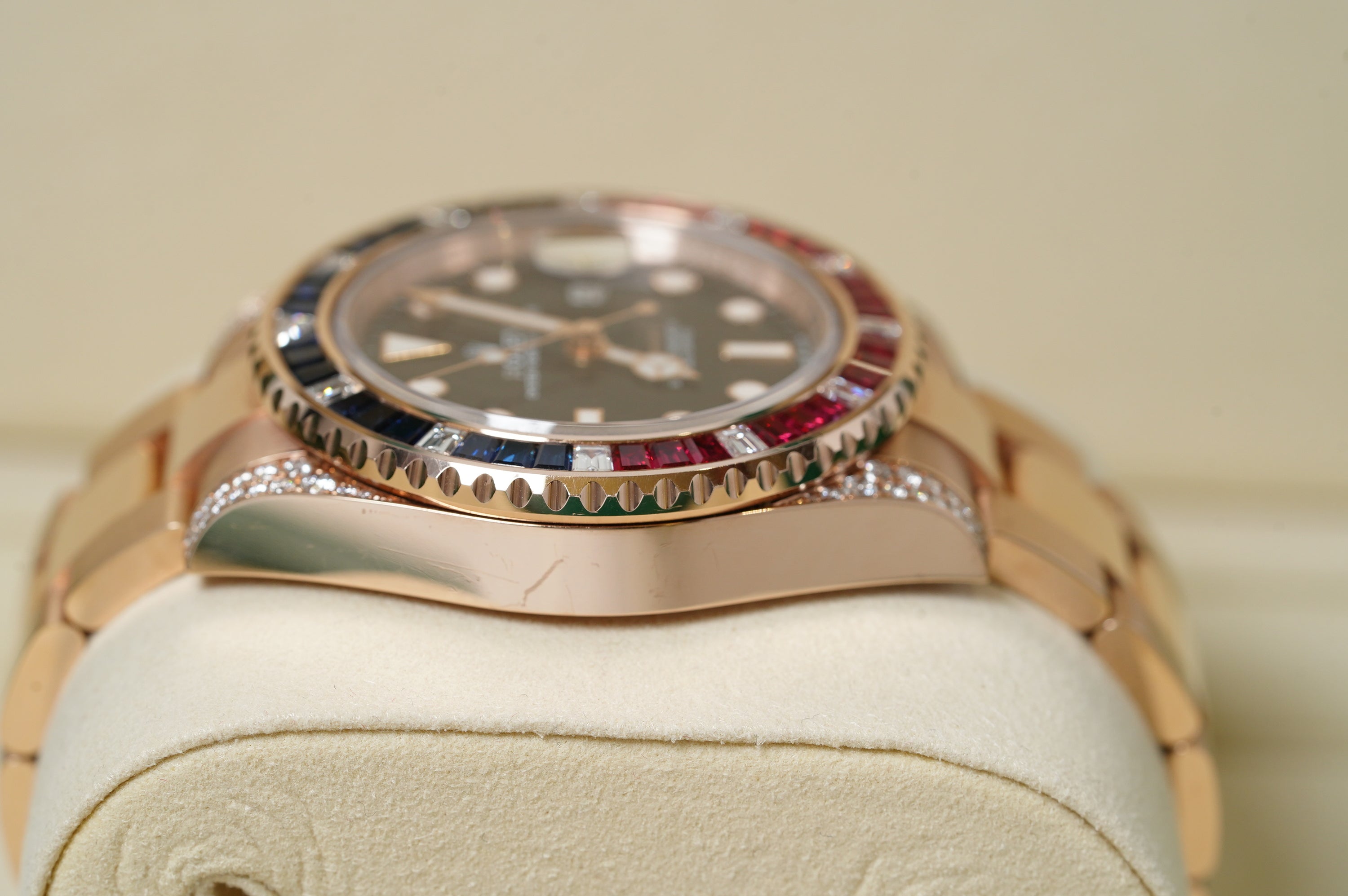 Rolex GMT-Master II - (126755SARU) Rose Gold Sapphire & Ruby